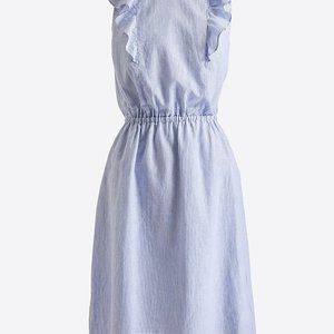 NWT J. Crew Factory Sleeveless Seersucker Ruffle Dress in Size 12